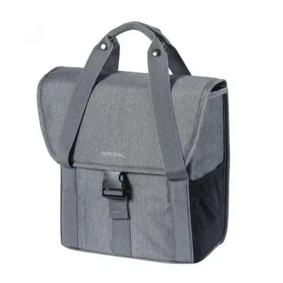 Basil Einzeltasche Go Single grey melee mit Reflexstreifen 16l