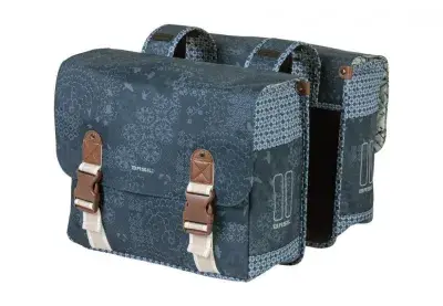 Basil Bohème Doppelte Fahrradtasche, 35 Liter, Blau, wasserabweisend, Reflektordetails, geeignet…
