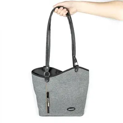 Haberland Lenkertasche Melanie grau - flexible Rucksack-Lenkertasche mit KLICKfix