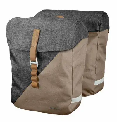 Racktime System Doppeltasche Heda sand grau mit Snapit Adapter