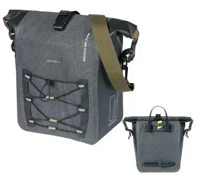 Basil Einzelpacktasche Navigator Storm M schwarz 34x28x17cm12 bis 15l Hook-On