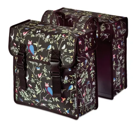 Basil Doppelpacktasche Wanderlust charcoal mit Reflexstreifen 35l