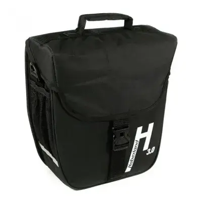 Haberland Einzeltasche 14l Basic 3.0 schwarz - praktische Gepäckträgertasche mit klappbarem Volumen