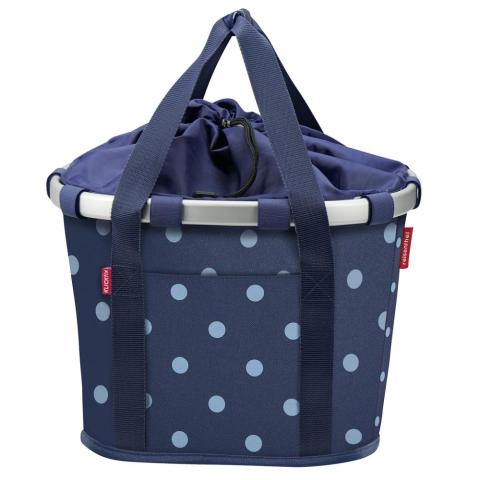 KLICKfix Bikebasket Reisenthel Mixeddots Blue - Fahrradkorb 28x26x35 cm mit Adapter - Fahrradtasche