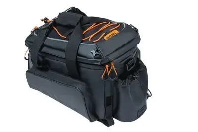 Basil Miles XL Pro Gepäckträgertasche - wasserdicht 9-36 Liter schwarz/orange mit ausklappbaren…
