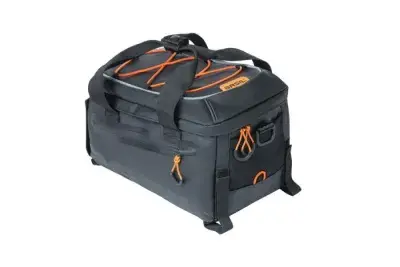 Basil Gepäckträgertasche Miles Tarpaulin schwarz-orange  Wasserdichte Fahrradtasche mit 14 l…