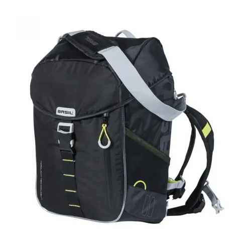 Basil Fahrradrucksack Miles Nordlicht wasserdicht black lime 17l 31x17x44