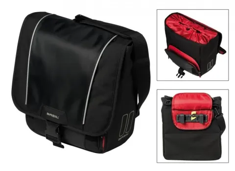 Basil Schultertasche Sport Design Commuter schwarz mit Kordelverschluss 18l