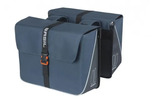 Basil Doppeltasche Forte Double Bag, 35 Liter, blau/schwarz, wasserabweisend, reflektierend,…