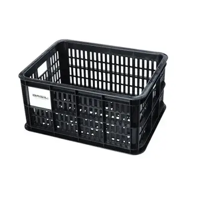 Basil Crate S Fahrradkiste schwarz, 17,5 Liter, recycelter Kunststoff, 39x29x20 cm, kompatibel mit…