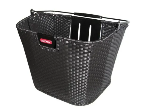 KLICKfix Structura Fahrradkorb schwarz Lenkerkorb 27x25x34 cm, abnehmbar, stabile Korbstruktur