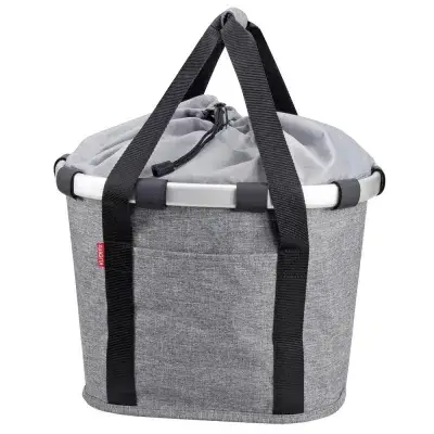 KLICKfix Fahrradkorb Fahrradtasche Bikebasket Reisenthel twist silver 28x26x35 cm