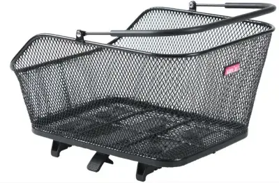 Unix Korb Fabrice Topklip Schwarz 40x31x21 cm - Stabiler Gepäckträgerkorb für Fahrrad