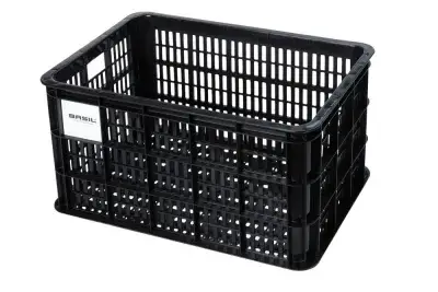 Basil Crate L Fahrradkiste 40 L schwarz aus Recycling-Kunststoff