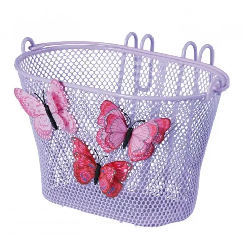 Basil Jasmin Kinder-Fahrradkorb lila  20x28x19 cm, abnehmbarer Lenkerkorb aus Stahl, mit…