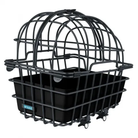 Mijnen Pieper Hinterrad-Tierfahrradkorb Luna Alu schwarz 50x36x50cm mit Fix-System