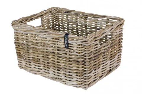 Basil Dax S Rattan Fahrradkorb 27x37x21 cm - grau - ohne Befestigungsmaterial, ideal für…