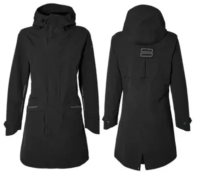 Basil Regenparka Mosse Women Jet Black XS - Wasserdichter Damen Fahrrad-Regenmantel - Bekleidung
