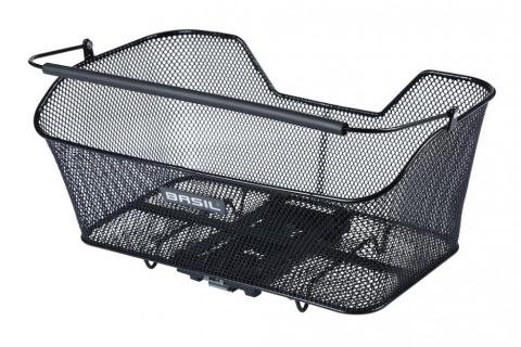 Basil Hinterradkorb Base XL MIK - schwarzer, engmaschiger Stahlkorb, abnehmbar mit MIK-System - 23…