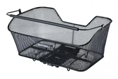 Basil Hinterradkorb Base XL MIK - schwarzer, engmaschiger Stahlkorb, abnehmbar mit MIK-System - 23…
