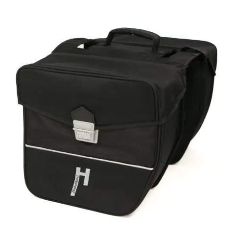 Haberland Doppeltasche E-Bike L schwarz - geräumige Gepäckträgertasche für E-Bikes