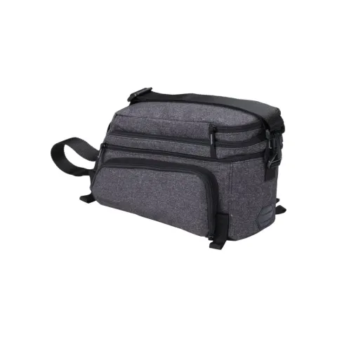 BBB Cycling Gepäckträgertasche CarrierPack Grau Mischung 6,5+5 L - flexible Stauraumerweiterung
