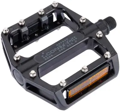 Contec Plattformpedale 2Black MTB - Aluminium, austauschbare Pins, Kugellager, CrMo-Achse, 9/16…