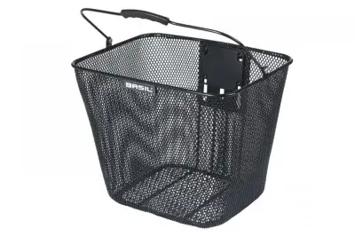 Basil Vorderradkorb Bilbao KF - engmaschiger Stahl, schwarz, BasEasy/KF-Adapter, 22x26x28 cm,…