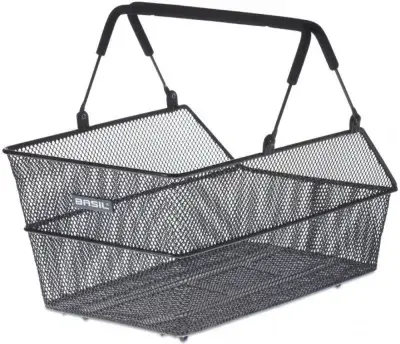 Basil Cento Fahrradkorb hinten feinmaschig Stahl schwarz - Maße 31 x 21 x 11 cm Multimount-System…
