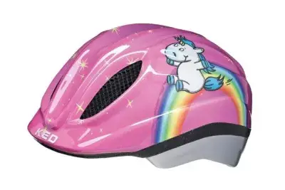 BIKE FASHION Kinderhelm Einhorn, Gr. M (52-57cm), LED-Blinklicht, Quicksafe-System, 5…