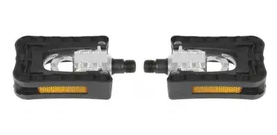 M-Wave F1 Faltpedal schwarz - Aluminium/Kunststoff mit CrMo-Achse, 9/16" Gewinde, Reflektor,…