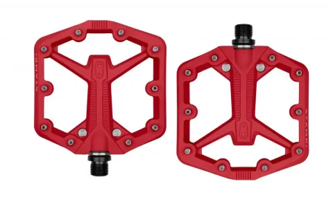 Crankbrothers Stamp 1 Gen 2 Plattformpedal rot, klein 100x100 mm, Nylon, 10 Pins pro Seite, konkav,…