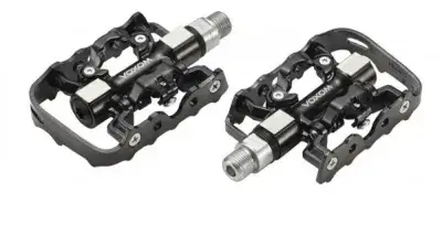 Voxom Pedal Touring SPD-Pe18 schwarz beidseitig (Plattform/Spd) Cr-Mo Achse Aluminium-Körper