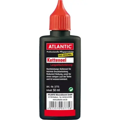 Atlantic Kettenöl Ovalflasche 50ml - Premium Fahrrad Kettenöl für optimale Schmierung