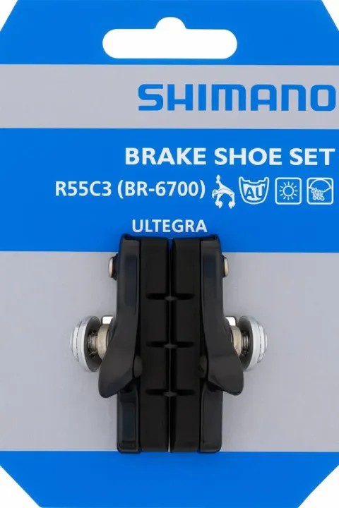 SHIMANO Bremsschuh R55C3 Cartridge BR-6700 1 Paar für Alufelge Bremsschuhe Grau