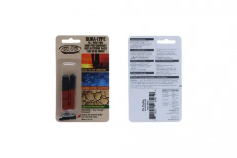 Kool Stop, Bremsbelag, Race, DURA-TYPE Ersatzgummis (Cartridge), dual compound, rot, 1 Paar,…