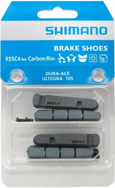 SHIMANO R55C4 Bremsbeläge für Carbonfelgen, 2 Paar - starke Rennbremsleistung