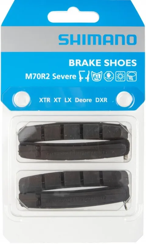 SHIMANO 2 Paar Bremsbelag M70R2 MTB Felgenbremsbeläge - V-Brake Cartridge Bremsschuh