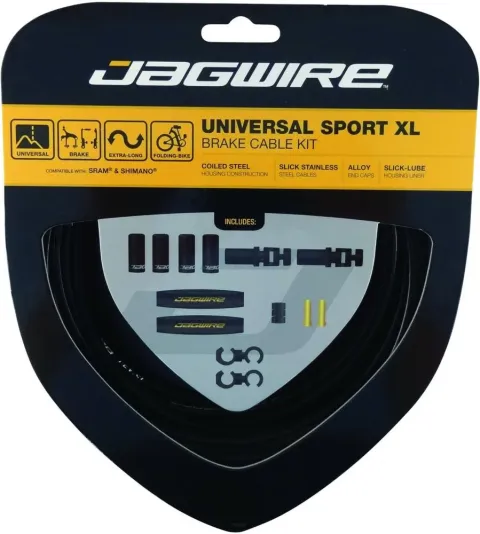 Jagwire Universal Sport XL Bremszugset Schwarz - Für Klappräder & Falträder