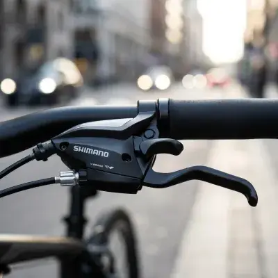 SHIMANO Schalt Bremshebel ST-EF500 3-fach links Schwarz 2 Finger - für mechanische V-Brakes