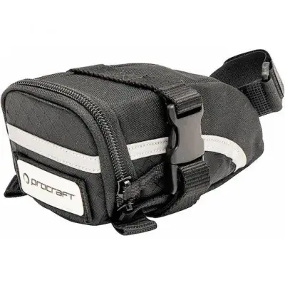 Procraft Satteltasche Mini II 0,5 l Schwarz - kompakte Fahrrad-Werkzeugtasche mit Riemenbefestigung