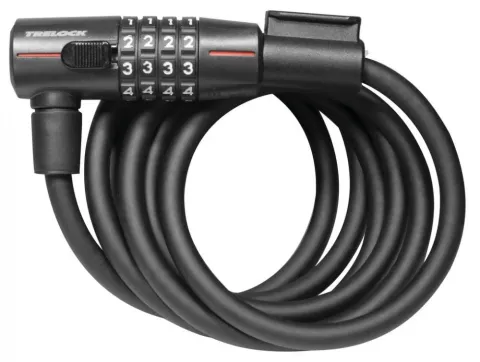 Trelock Zahlenspiralkabelschloss 180 cm D12 mm SK 312/180/12 schwarz mit Halter ZK 234