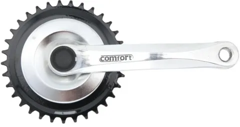 AMAR Kettenradgarnitur Vierkant 170 mm Alu-Kurbeln silber, 33 Zähne Stahl-Kettenblatt schwarz,…