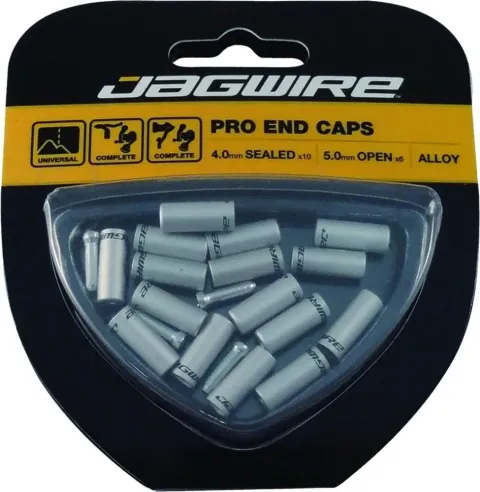 Jagwire Universal Pro Endkappenset 4 und 5 mm Silber - Gedichtete Endkappen für Schutz und…