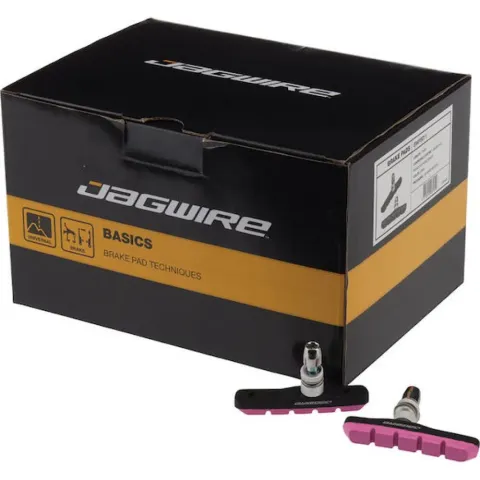 Jagwire Bremsschuhe Mountain Sport für V-Brake 70 mm Pink - starke Allwetter-Bremsleistung