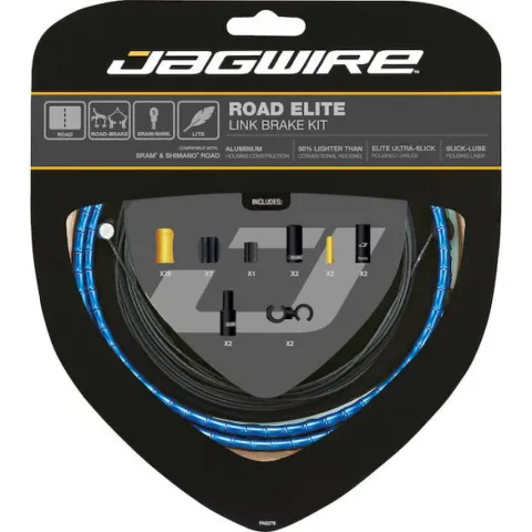 Jagwire Bremszugset Road Elite Link Standard Blau - leichtes, steifes Upgrade
