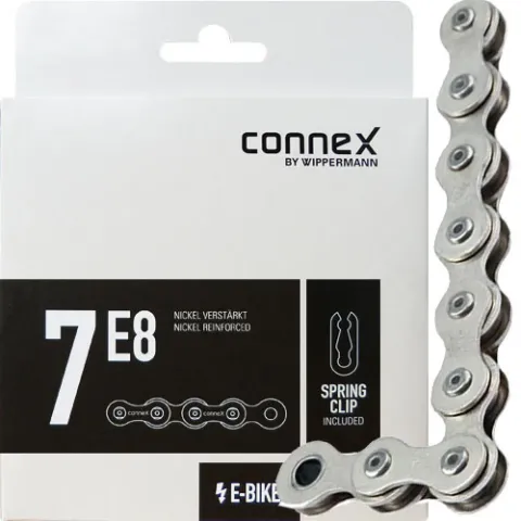 ConneX 7E8 1s Kette E-Bike 132 Glieder silber - robuste E-Bike-Antriebskette