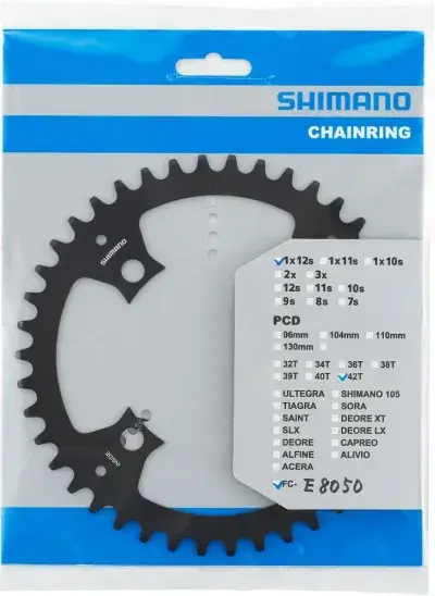 SHIMANO Kettenblatt SM-CRE70-12 42Z für E-BIKE SYSTEMS - effiziente Kraftübertragung