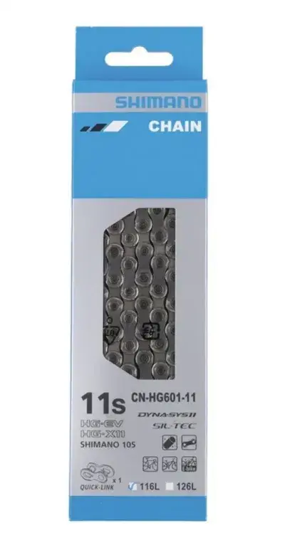 SHIMANO Kette DEORE CN-HG601 11-fach 116 Glieder Kette - für 11-fach Antriebe mit HG Profil