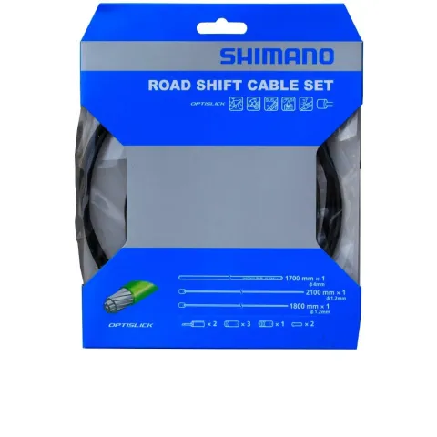 SHIMANO Schaltzug-Set Road OPTISLICK Schaltzug - für Rennradschaltungen, Schwarz